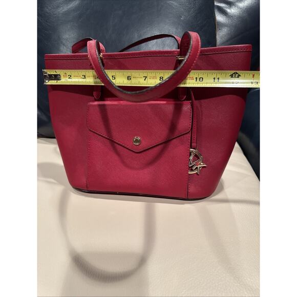 Michael Kors Red Saffiano Leather Shoulder Bag - Picture 12 of 14